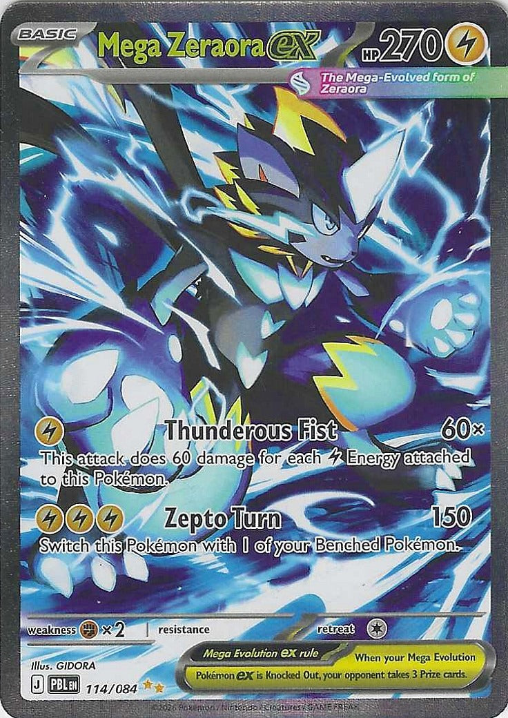 2026 ME05: Pitch Black Mega Zeraora ex #114/084 Near Mint or Better