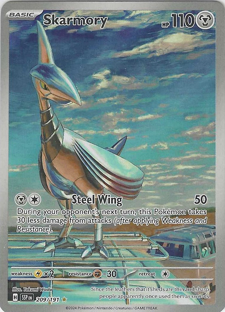 2024 SV08: Surging Sparks Skarmory #209/191 Near Mint or Better