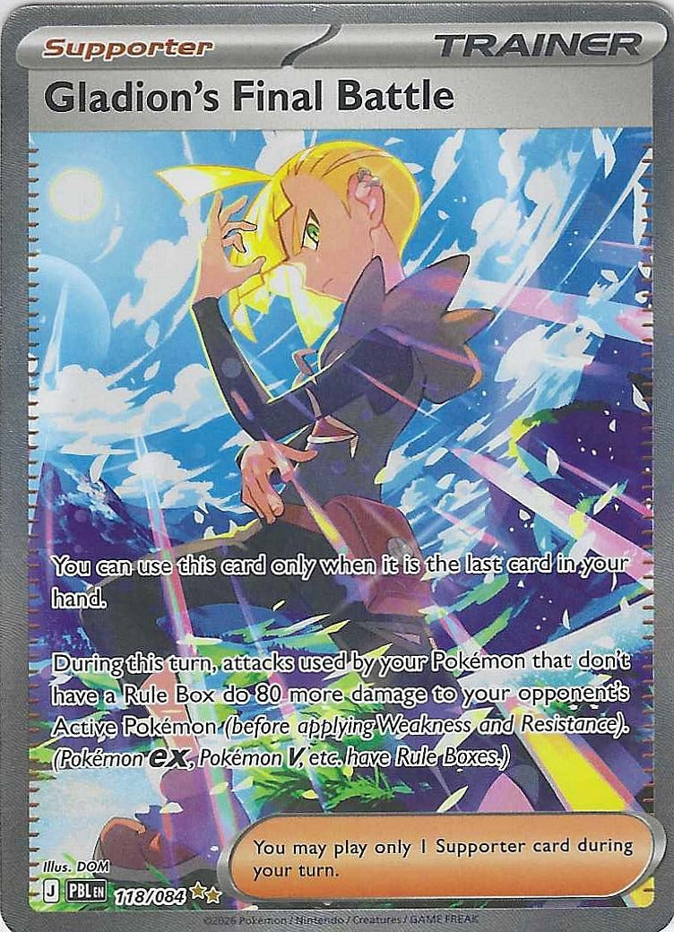 2026 ME05: Pitch Black Gladion's Final Battle #118/084 Near Mint or Better