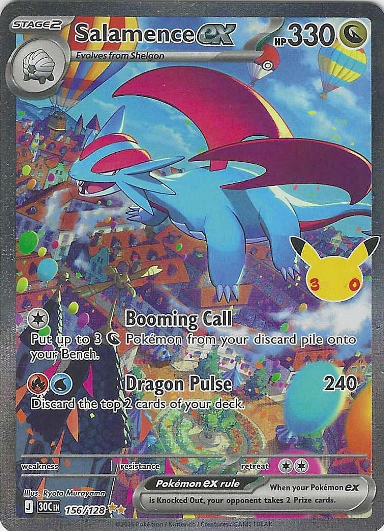 2026 ME: 30th Celebration Salamence ex #156/128 Near Mint or Better