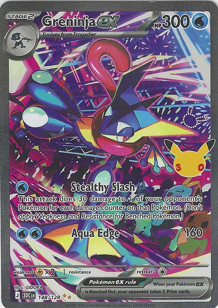 2026 ME: 30th Celebration Greninja ex #148/128 Near Mint or Better